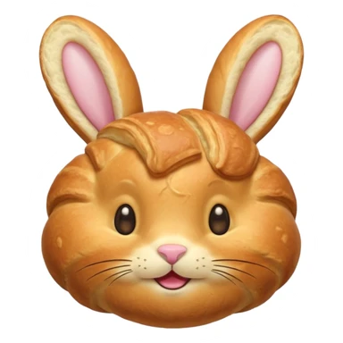 croissant with bunny face sticker