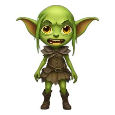 Scary goblin girl sticker