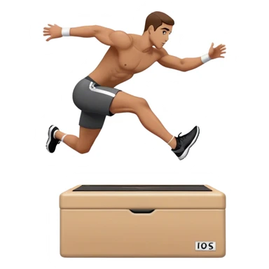 man jump onto plyo-box side-view sticker