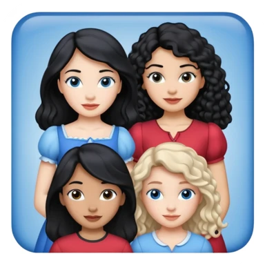 escribe el nombre Disneyland Paris y para titulo, pon a quatro chicas: una pelo corto negro, una pelo rizado largo, una pelo largo liso y la otra pelo ondulado mediano, esta con el ojos azules. Haz un cuadrado rectangular grande en grande blanco y por los lados pon a las chicas que te he descrito sticker