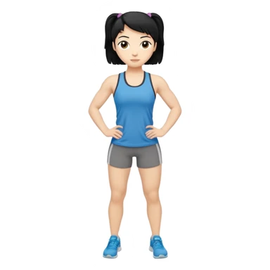 mach mir denn fintess trainer mit schwarzen haren wir er stehend steht mit gym kleidung sticker