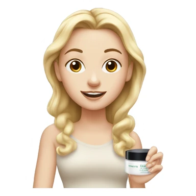 White girl applying face cream  sticker