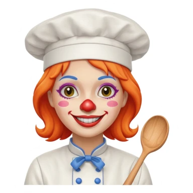 woman clown chef sticker