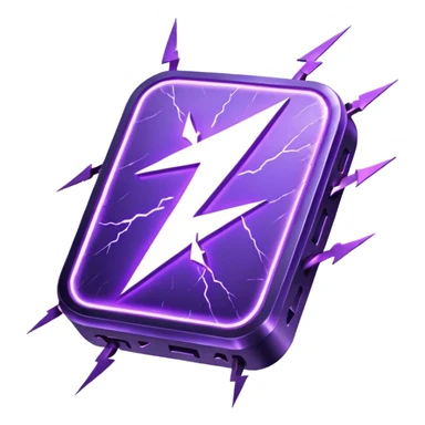 Purple rune with lightning bolts emanating from it. sticker