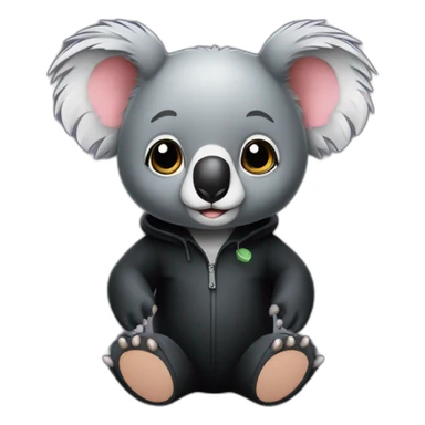 koala in black rubber suit sticker