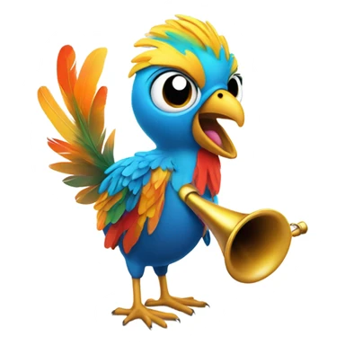 Bird playing a trumpet sticker