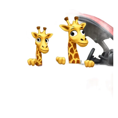 two anime giraffes driving a red suzuki swift car sticker