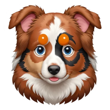 Red merle australian shepherd with blue eyes sticker