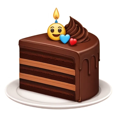 slice of chocolate cake with chocolate layers, no face, emoji style sticker