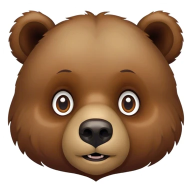 Realistic cute big eye grizzly bear sticker
