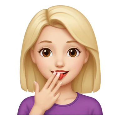 une fille qui envoie un bisou, visage souriant, main devant la bouche, simple et expressif sticker