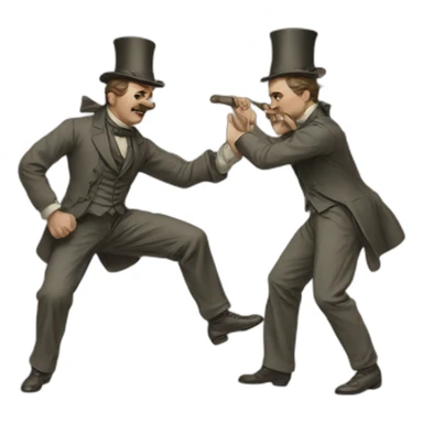 Snob Men fighting from 1900 sticker
