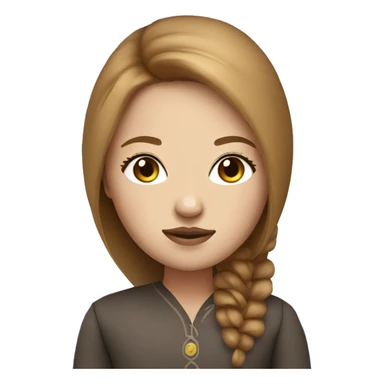 Light brown hair Matreshka with lashes  sticker