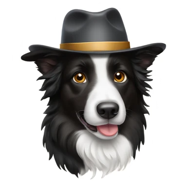 Border collie with hat sticker