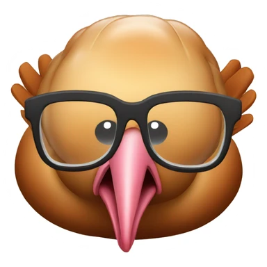 Cooked turkey with glasses  sticker
