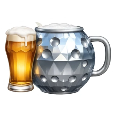 bola de discoteca bebiendo cerveza sticker