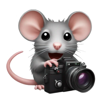 Rat camera overlayed with prohibited sign sticker