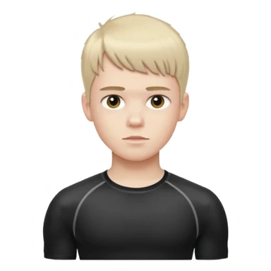 Boy wearing compression shirt (with fringe crop) (pale skintone) sticker