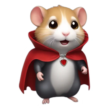 Hamster vampire with cape sticker