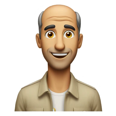 Smiling Italian man have a surprised sticker