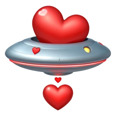 ufo stealing heart flying over heart sticker