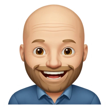Bald boss with a beard laughing sticker