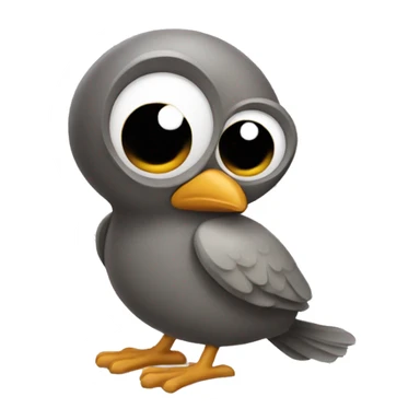 A quirky cartoon character resembling a bird, with big round eyes and a small round body.  sticker