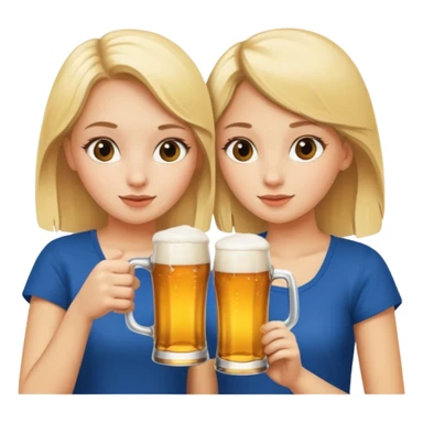 Two brow- blonde girls best friends drinking a beer  sticker