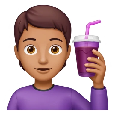 holding styrofoam cup of grape juice double cup sticker