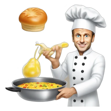 Emmanuel macron qui fait la cuisine sticker