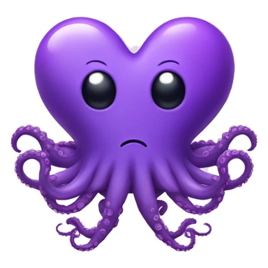 purple heart with octopus tentacles sticker