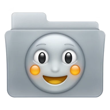 A **minimal emoji-style icon** of a frosted light-gray plastic folder, rectangular with **rounded corner*, **elastic string closure with a circular button** at the center, slightly translucent surface, clean flat front, subtle soft shading, a
 sticker