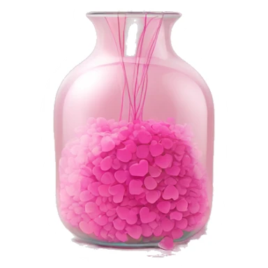 10000000 pink hearts in a clear glass vase sticker