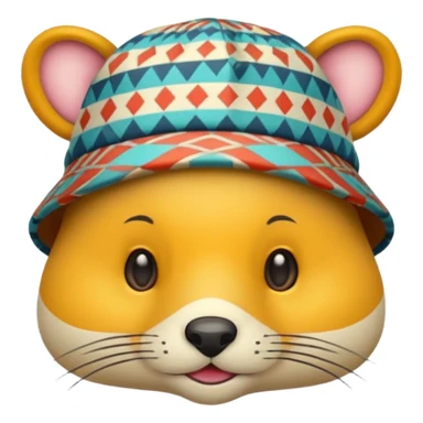 animal wearing patterned hat  sticker