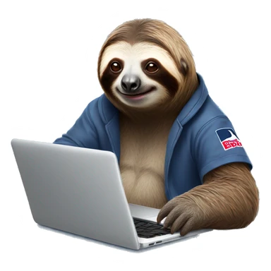 sloth with RedBull and laptop sticker