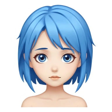 Anime girl with blue hair and big eyes sticker