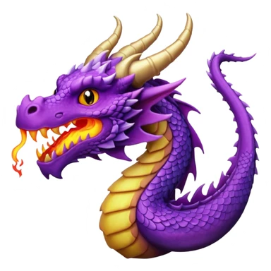 purple dragon breathing fire sticker