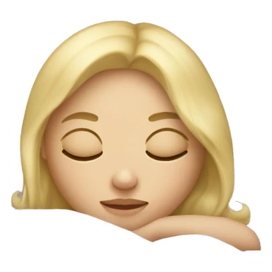 Blonde girl sleeping on pillow with blanket sticker