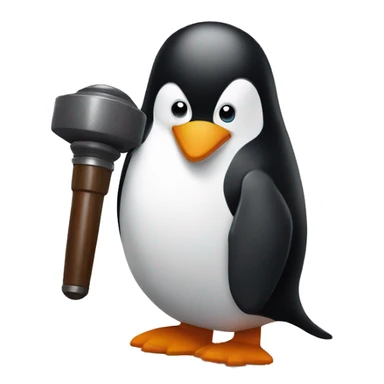 penguin with gavel sticker