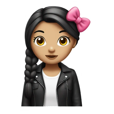 Hello kitty girl with a black straigth hair sticker