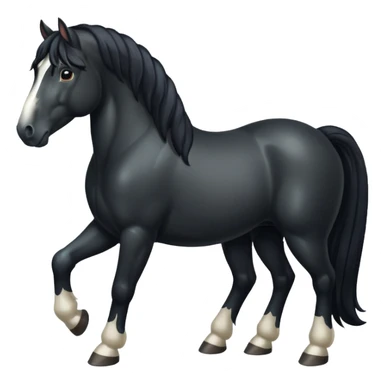 Black shire horse 4 legs  sticker
