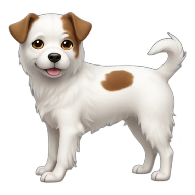 little white dog with little brown spots full body sticker