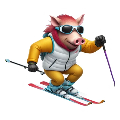 Razorback skiing sticker