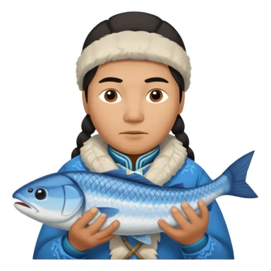 inuit with fish sticker