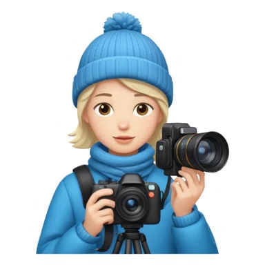 fotographer with winter clothes sticker