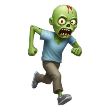 Small cartoon zombie running sticker