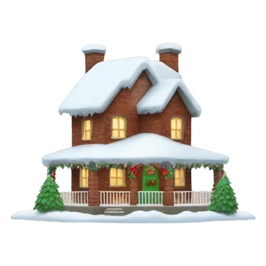 Christmas house with snow sticker
