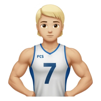 blonde Number 7 Printed Athlete sticker