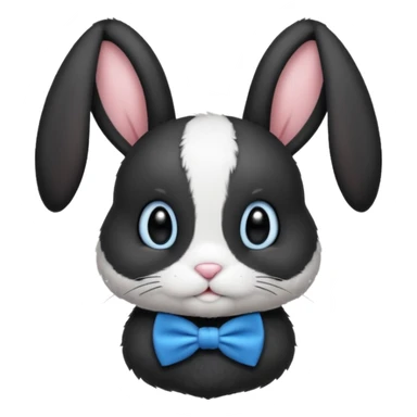 black bunny with blue bowtie sticker