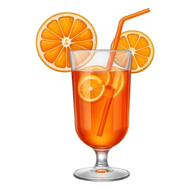 Mach mir einen Aperol in Emoji Stil - eine Orangenscheibe im Glas und ein Strohhalm - keine Deko am Glas oben sticker